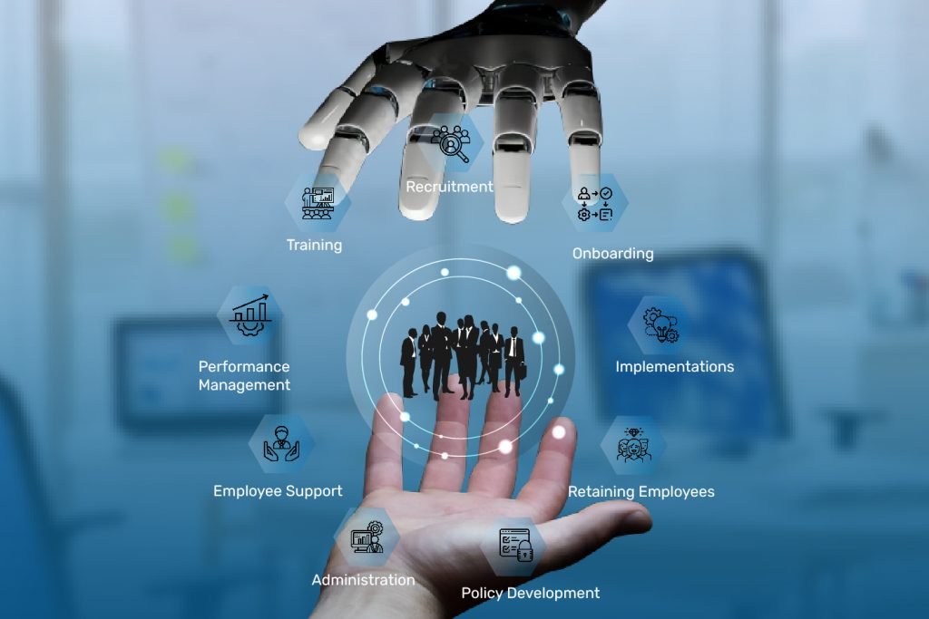 A robot hand and a human hand AI-generated content may be incorrect.