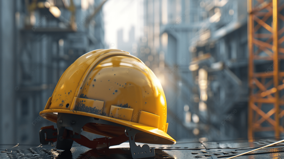 Construction Yellow Helmet Generate Ai Background, Construction ...